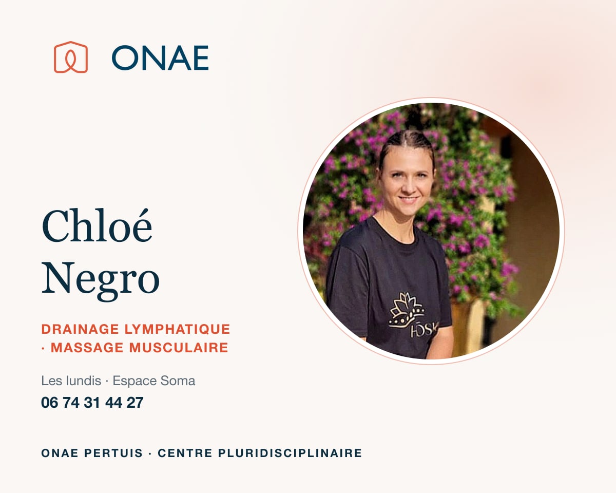 Chloé Negro — Drainage lymphatique · Massage musculaire